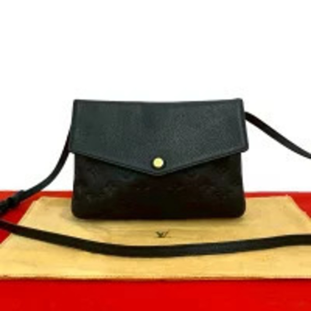 Louis Vuitton Twice Monogram Empreinte Leather Shoulder Black
